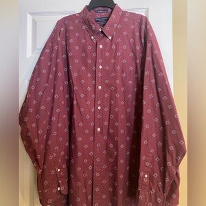 Daniel Cremieux Men's Burgundy Patterned Shirt. Size XXL.